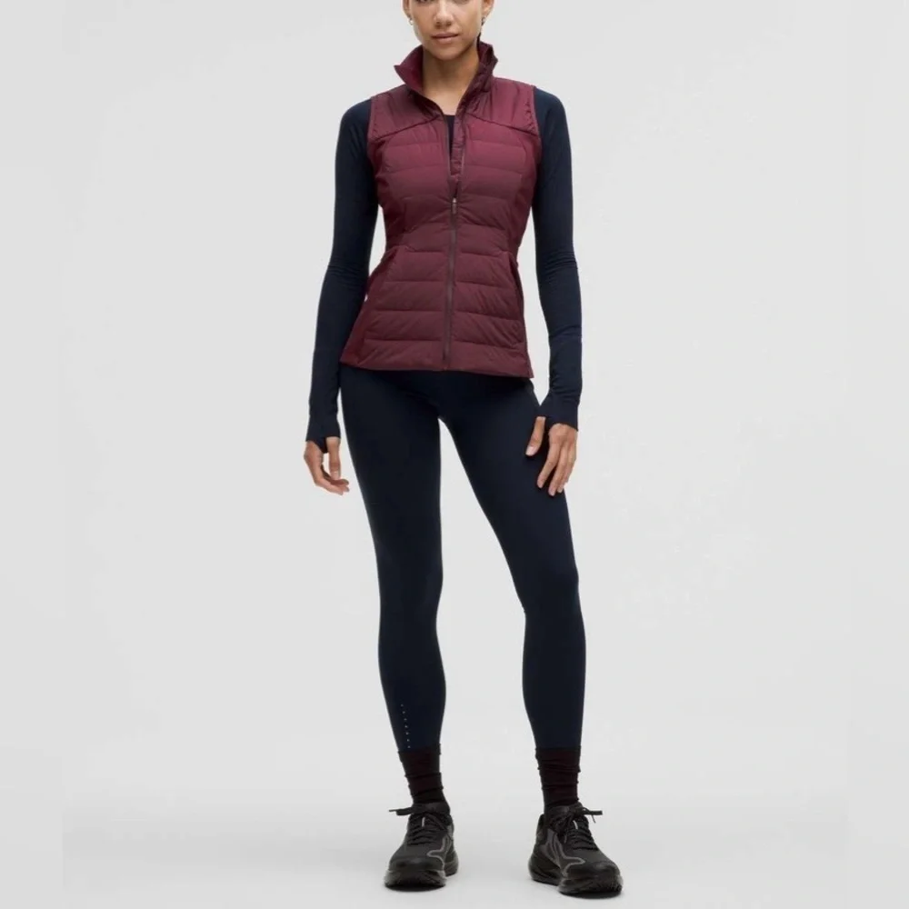 Lululemon Down For It All Vest Garnet NWOT Goose Down PrimaLoft Run Jacket SZ 10